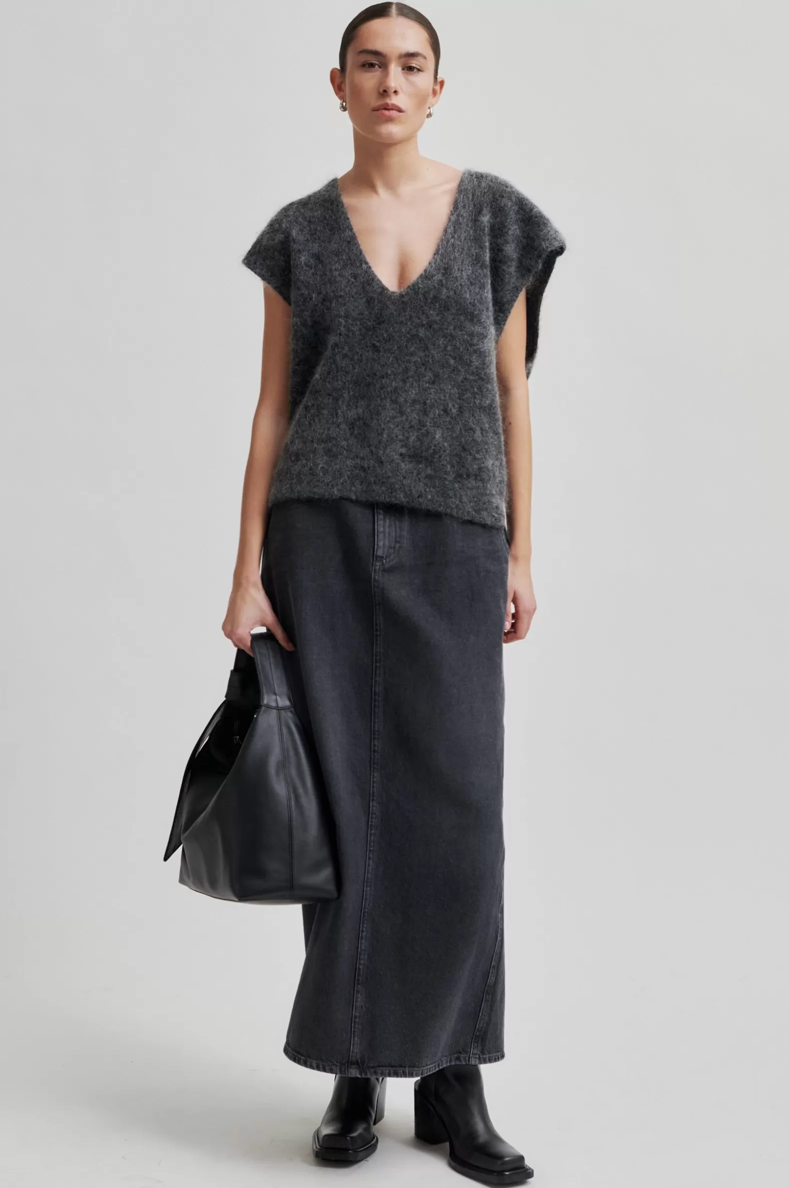 Second Female Andorra Denim Long Skirt- Denim Styles | Skirts And Shorts