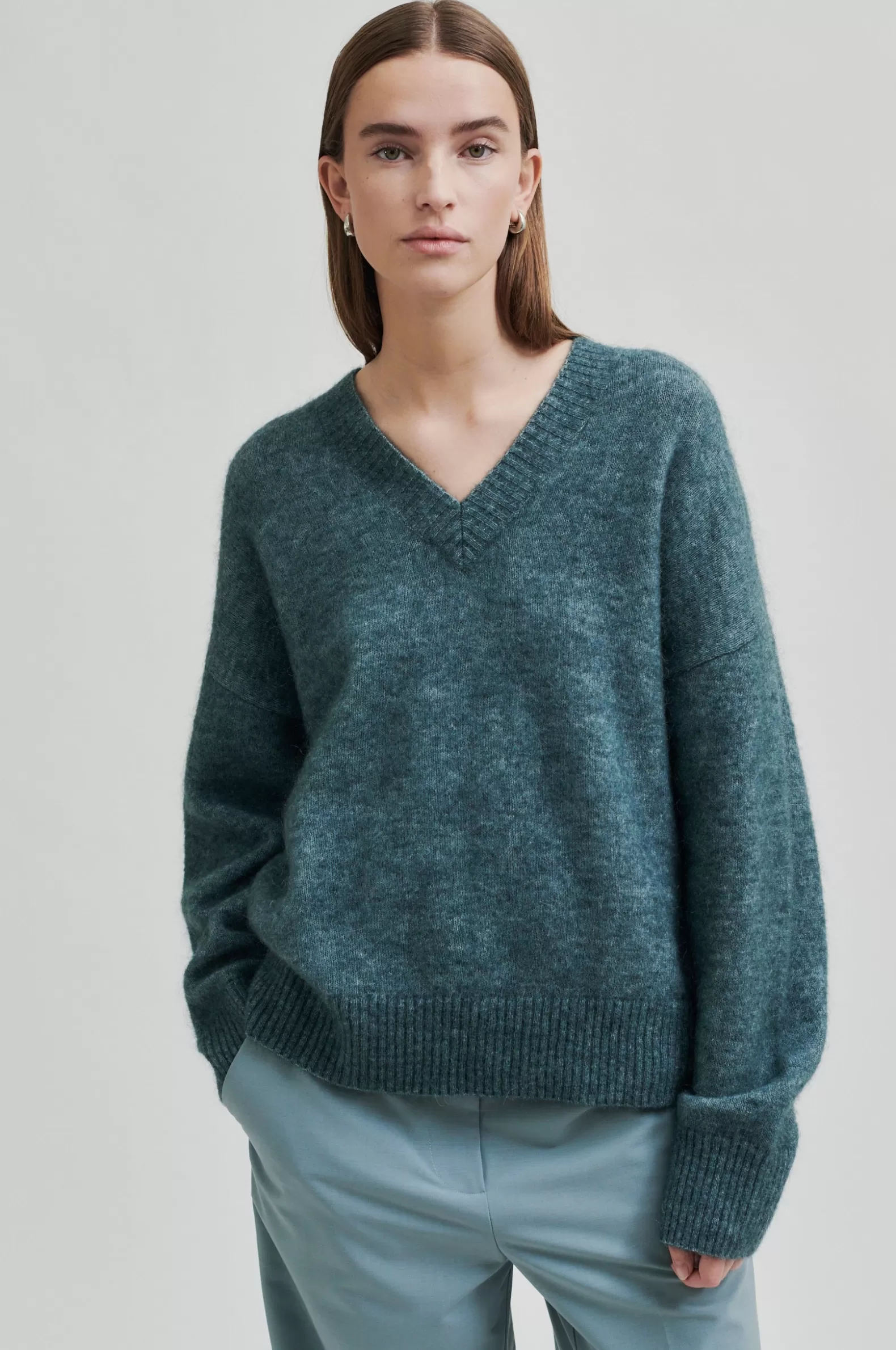 Second Female Brook Knit Loose V-Neck- Knitwear And Cardigans