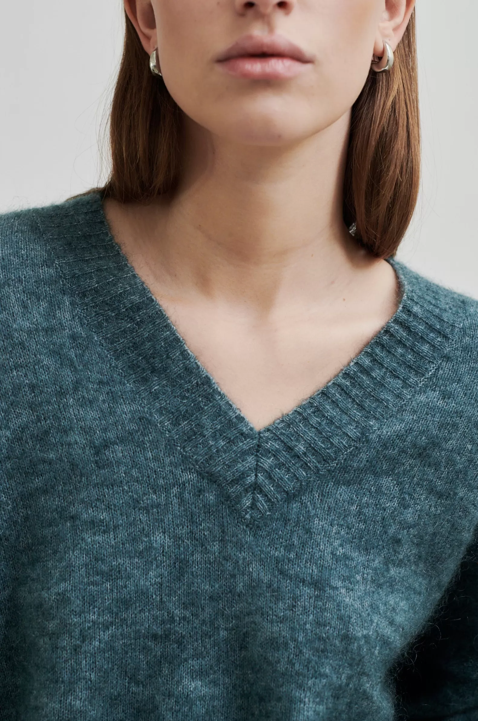 Second Female Brook Knit Loose V-Neck- Knitwear And Cardigans