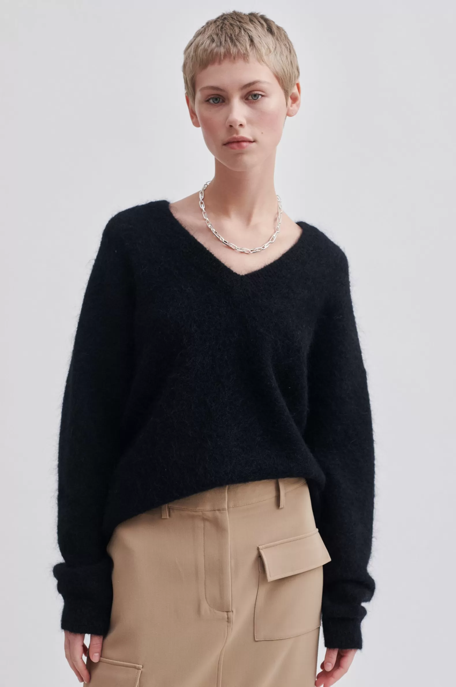 Second Female Brook Knit Oversize V-Neck- Knitwear And Cardigans