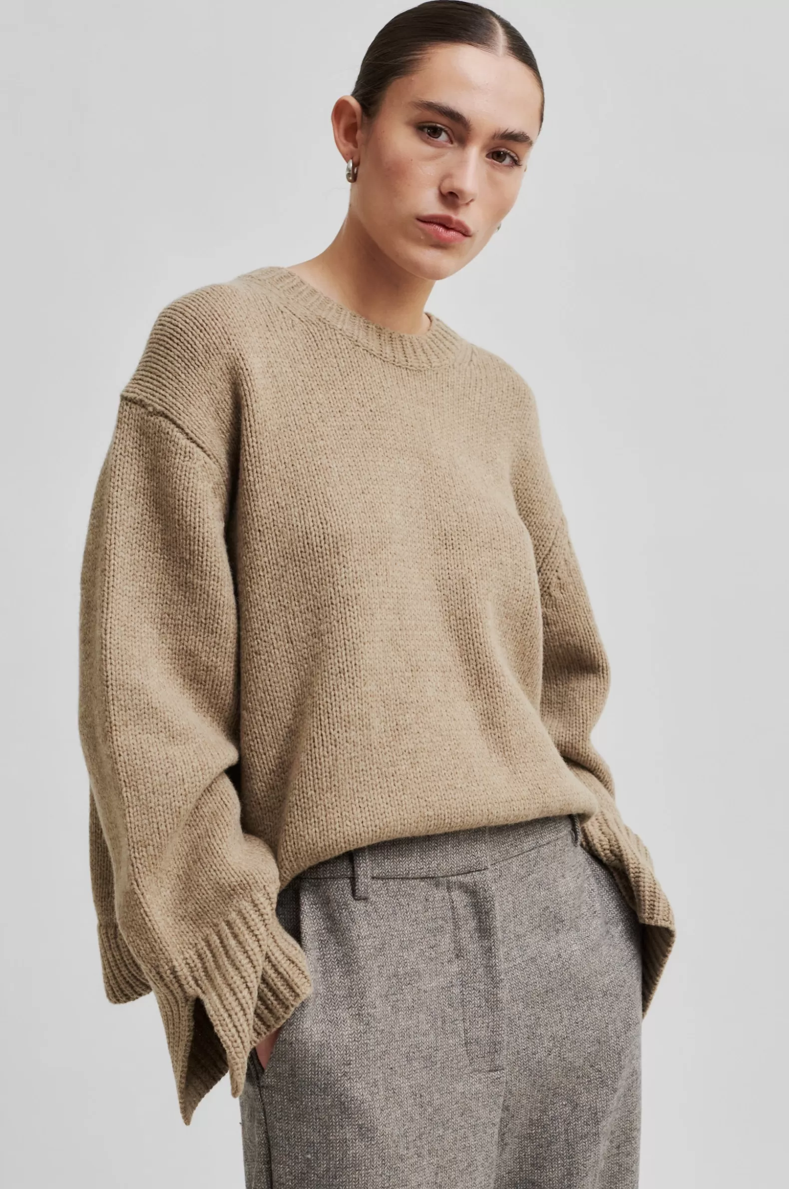 Second Female Cler Knit O-Neck- Knitwear And Cardigans