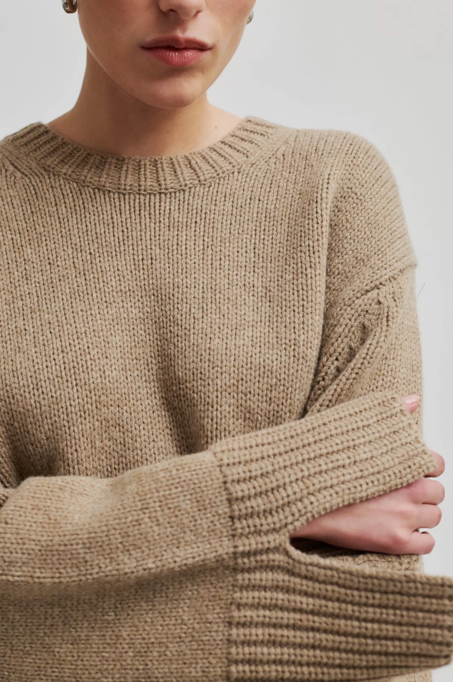 Second Female Cler Knit O-Neck- Knitwear And Cardigans