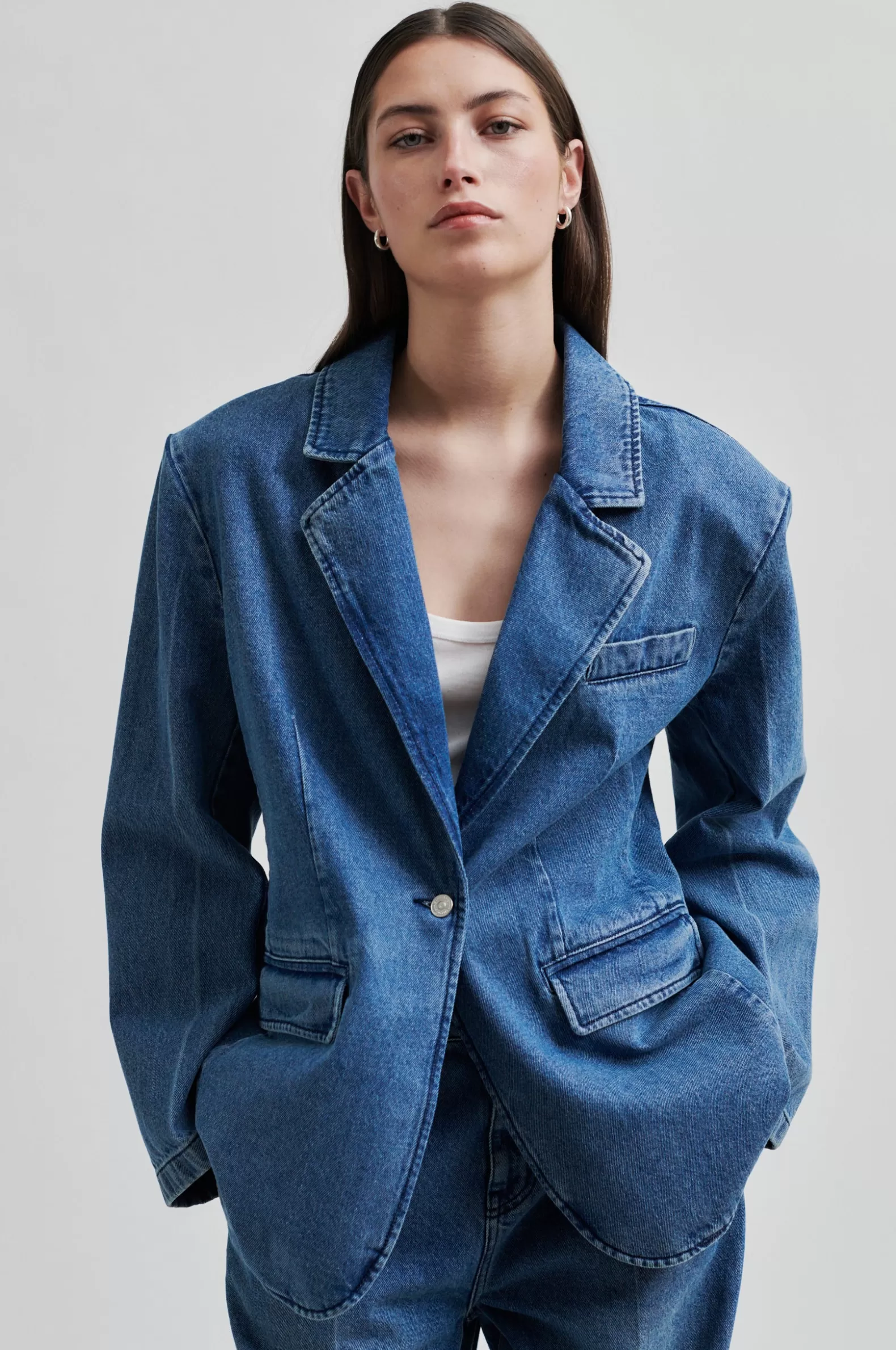 everly_denim_blazer_0-3.webp Second Female Everly Denim Blazer- Denim Styles | Blazers