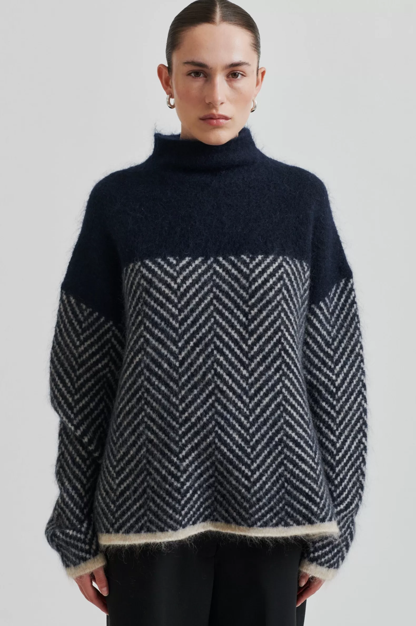 Second Female Herrin Knit T-Neck- Knitwear And Cardigans