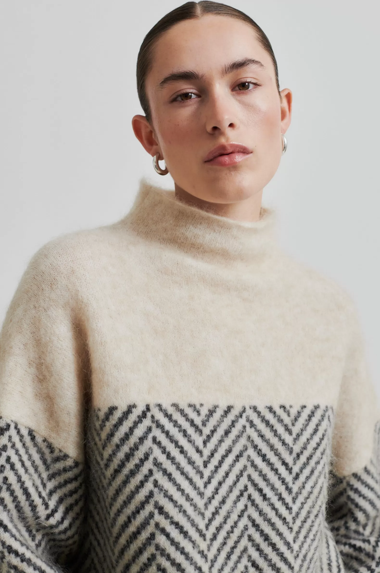 Second Female Herrin Knit T-Neck- Knitwear And Cardigans