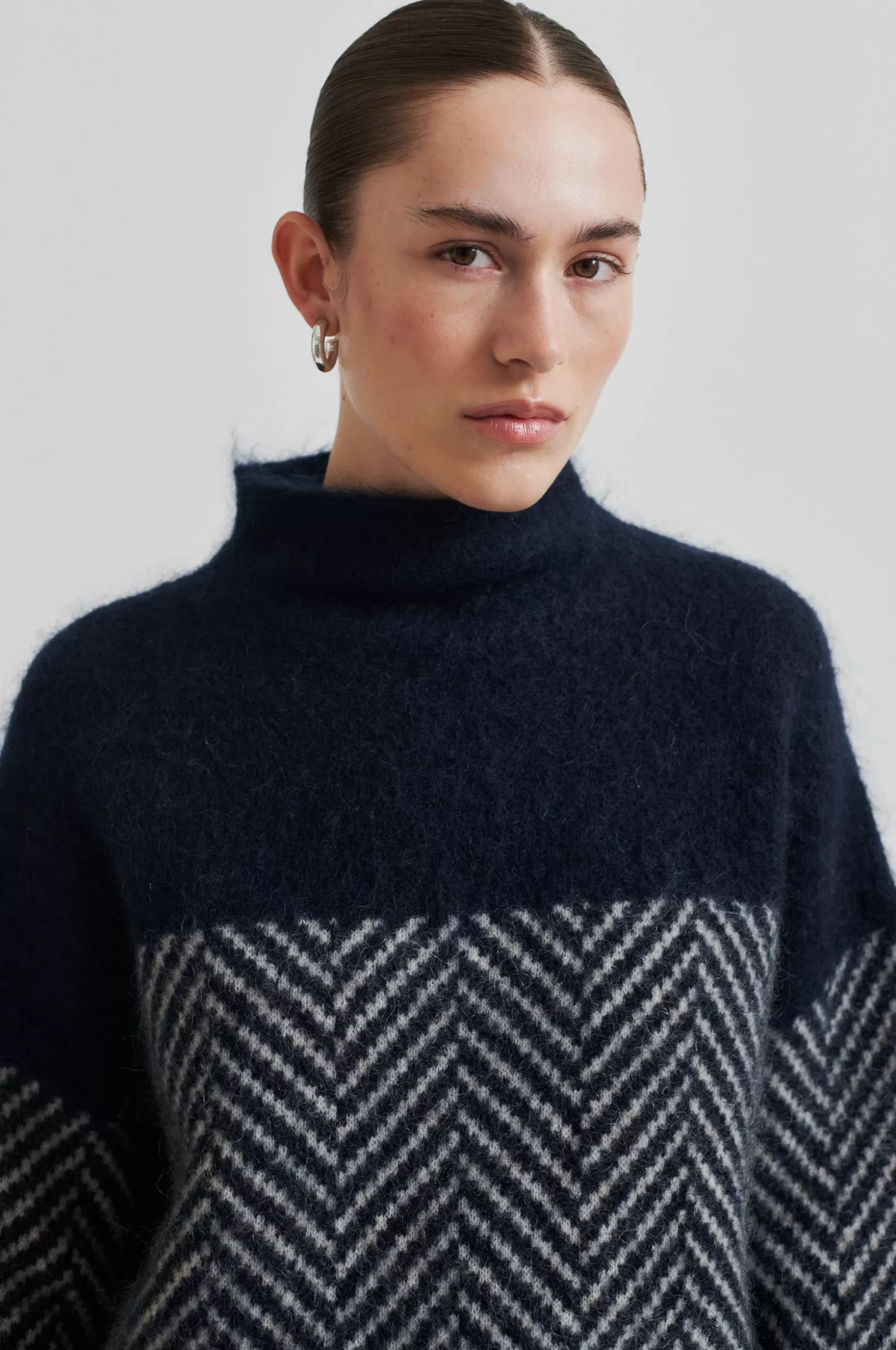 Second Female Herrin Knit T-Neck- Knitwear And Cardigans