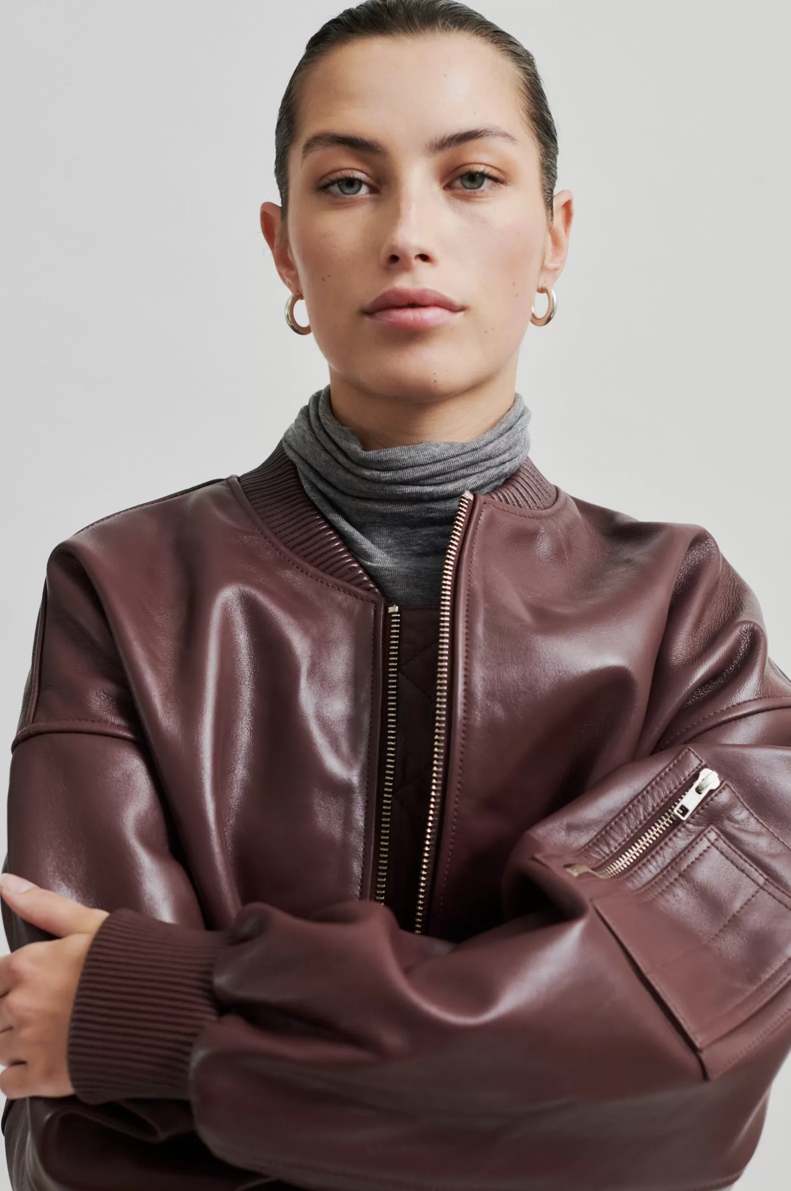 Second Female King Leather Bomber Jacket- Coats And Jackets