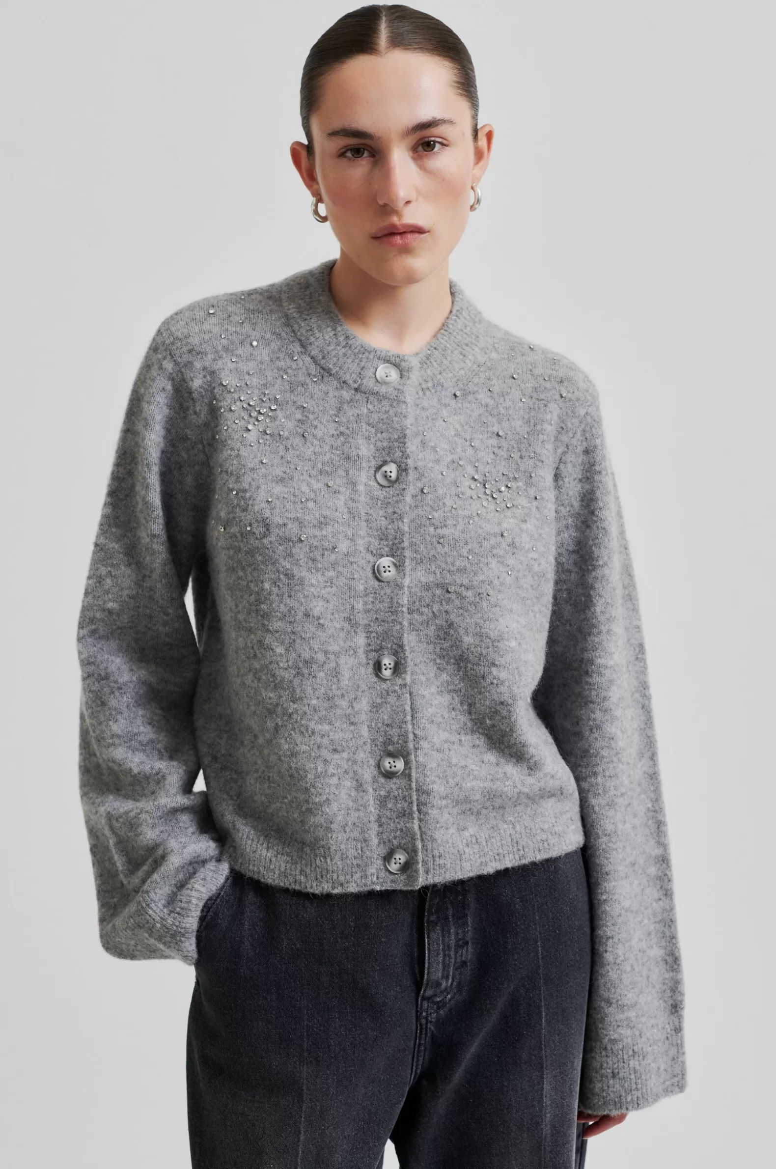 Second Female Sparkling Knit Cardigan- Knitwear And Cardigans