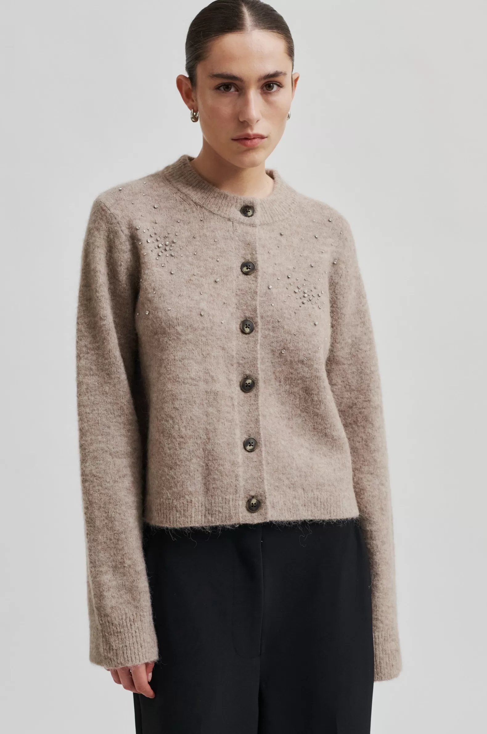 Second Female Sparkling Knit Cardigan- Knitwear And Cardigans