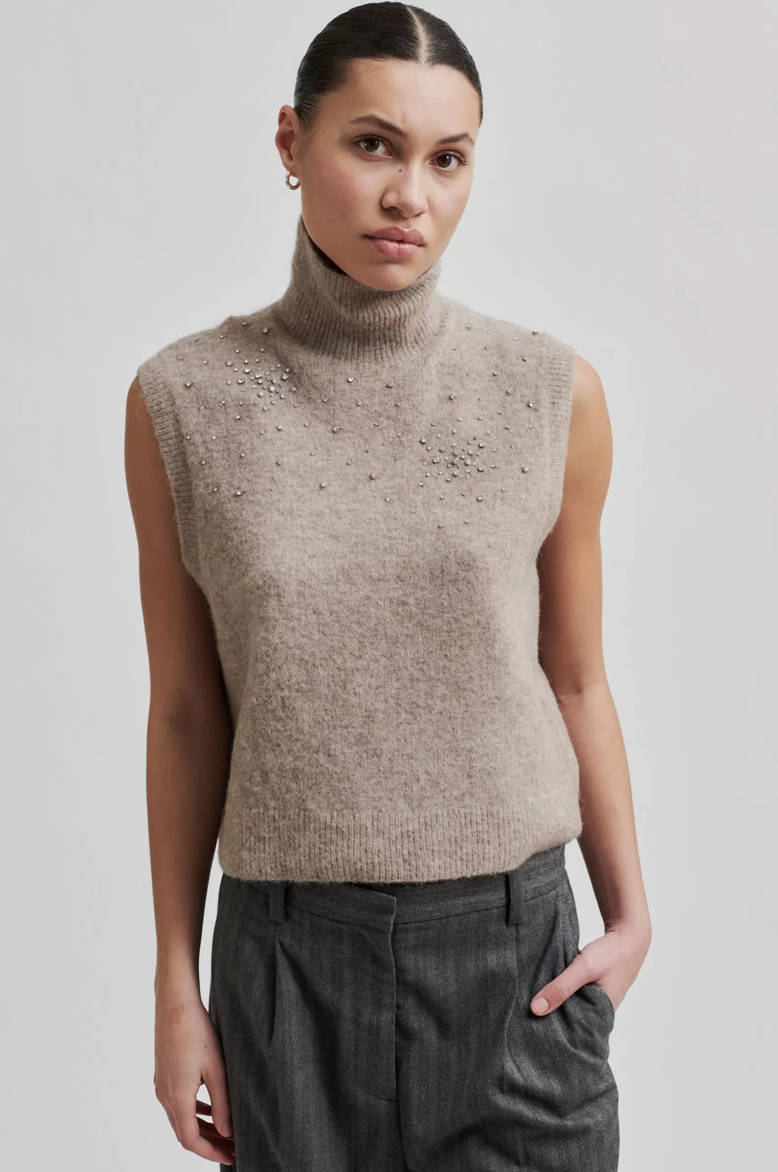 Second Female Sparkling Knit Vest- Knitwear And Cardigans